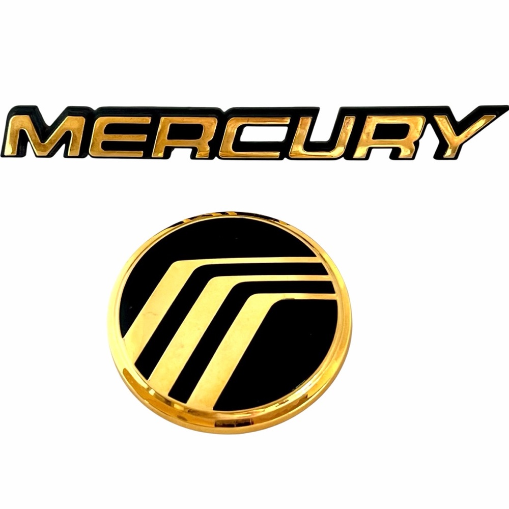 Vintage Authentic Mercury Gold Logo Center Car Decal / Logo Shield 90’s